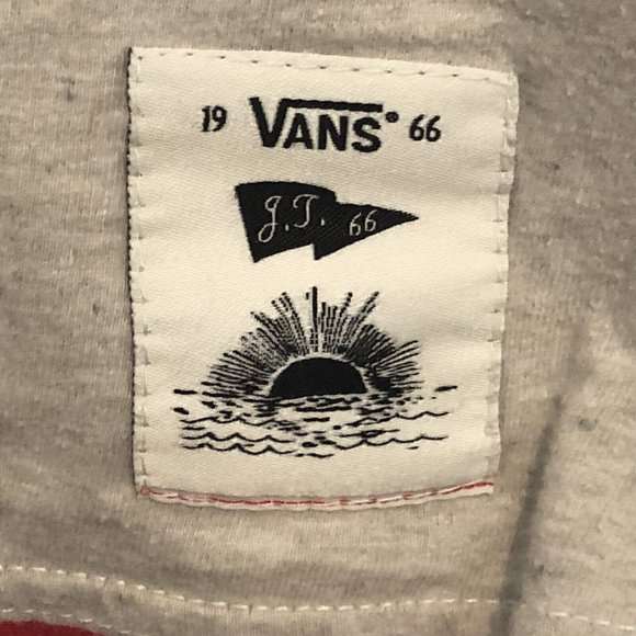 Vans Joel Tudor Surfer Collection Gray Shirt Red Stripes Men Size Medium - Picture 3 of 12